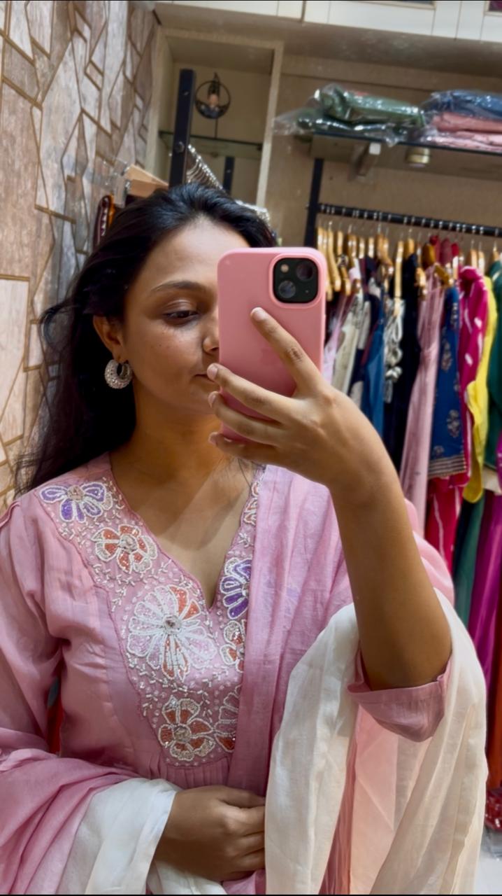Shreya Mul Chanderi Three Piece Set