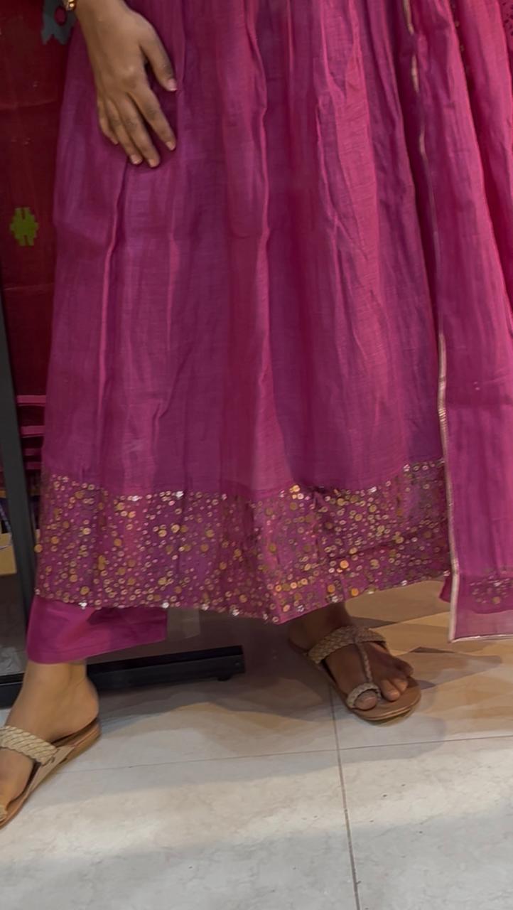 Preci Mul Chanderi Three Piece Set