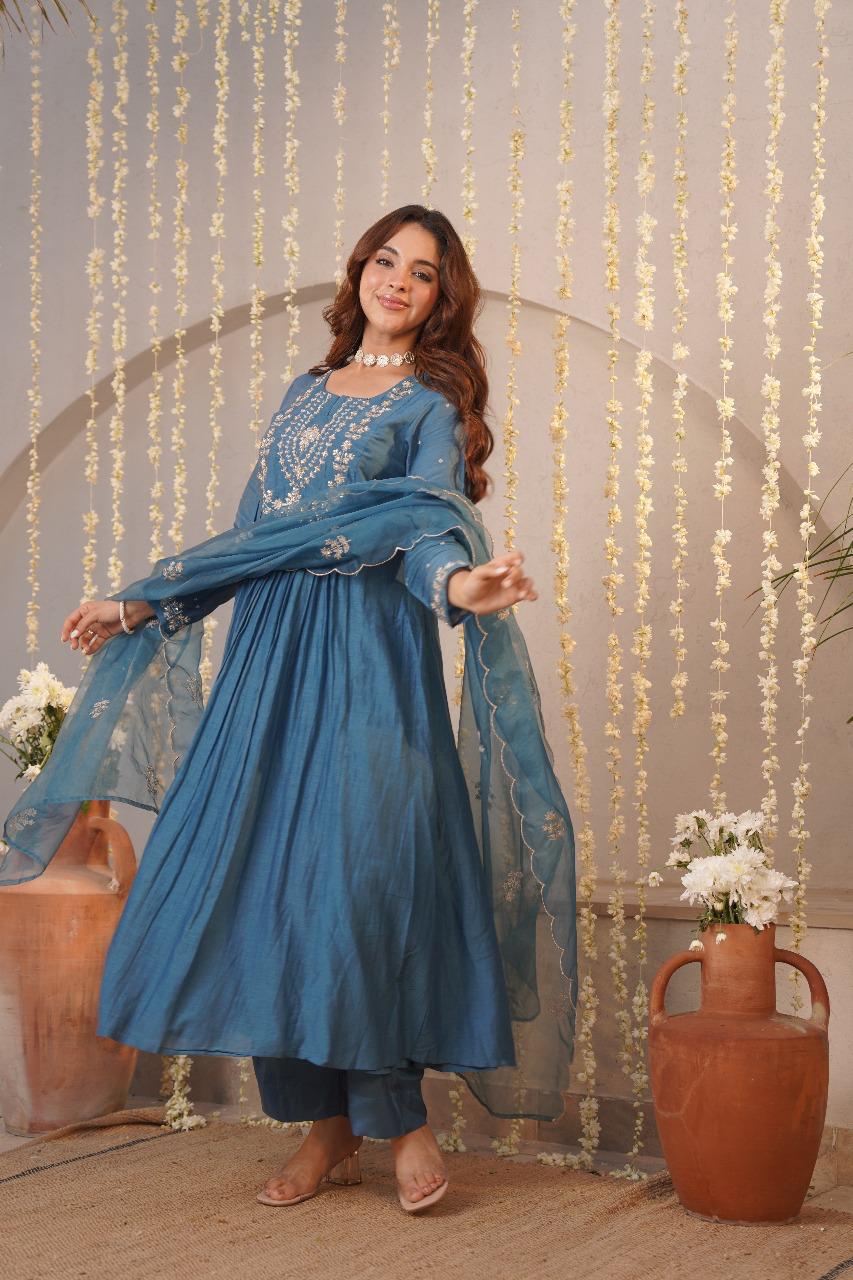 Jinal Silk Three Piece Set