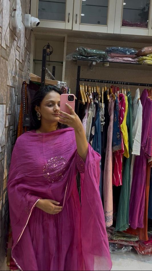 Preci Mul Chanderi Three Piece Set