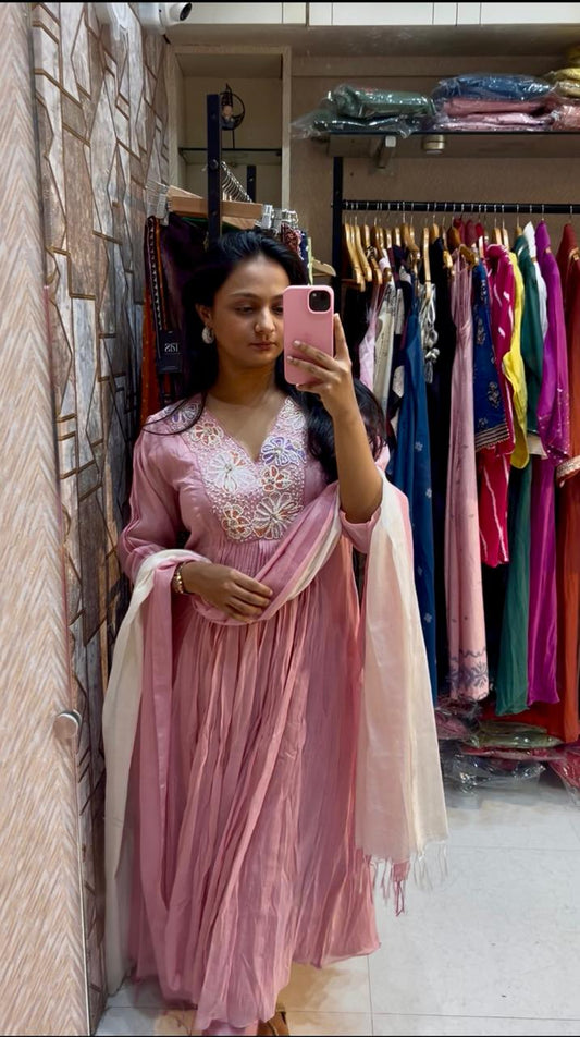Shreya Mul Chanderi Three Piece Set