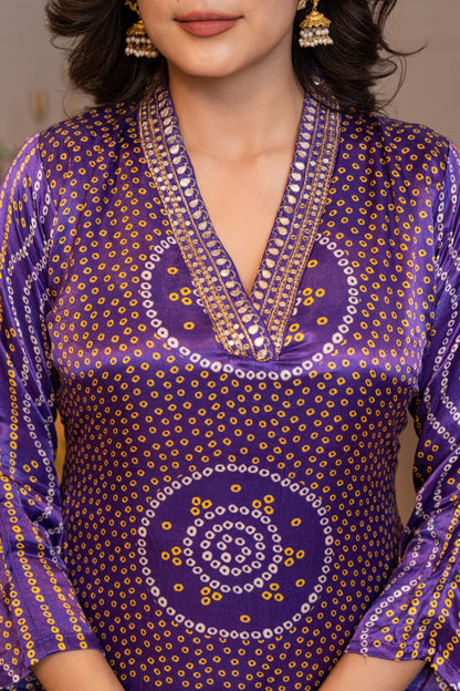 Nidhi Bandhej Three Piece Set